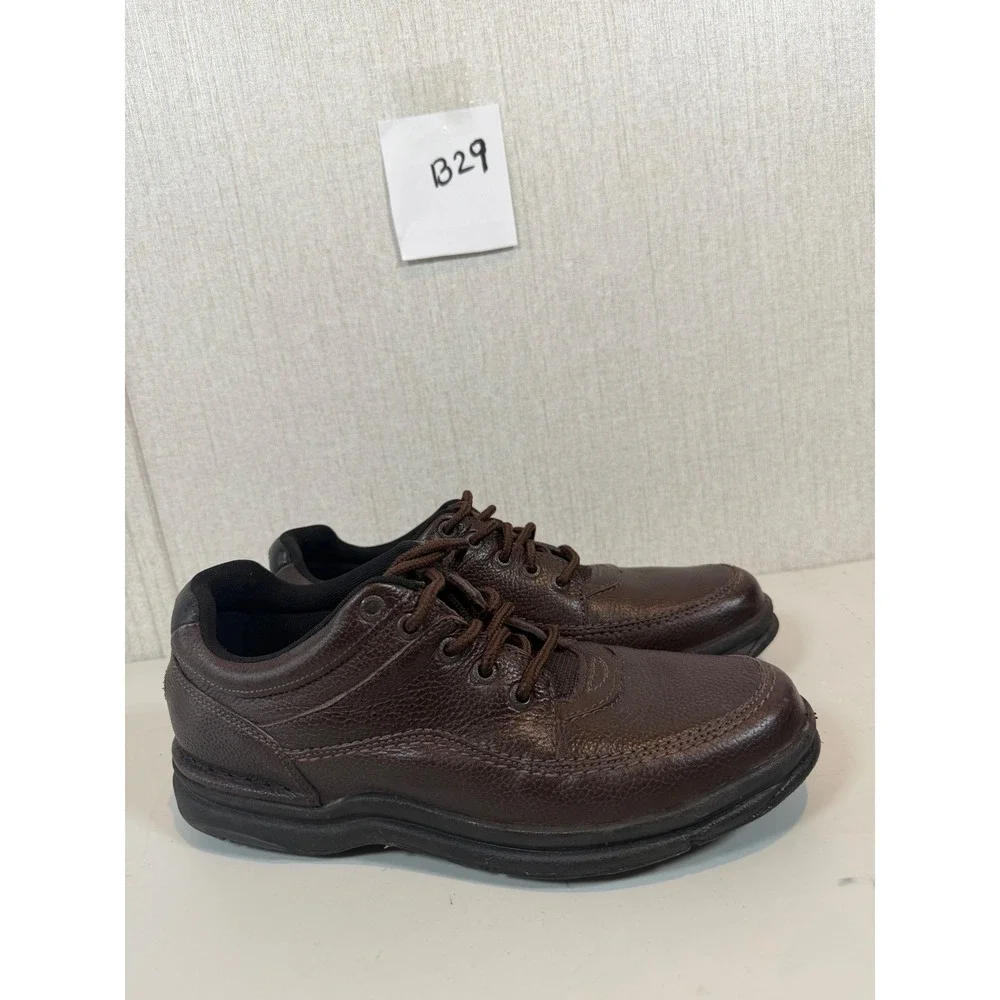 Rockport Mens K70884 Brown Tumbled World‎ Tour Men's Classic Oxford size 8